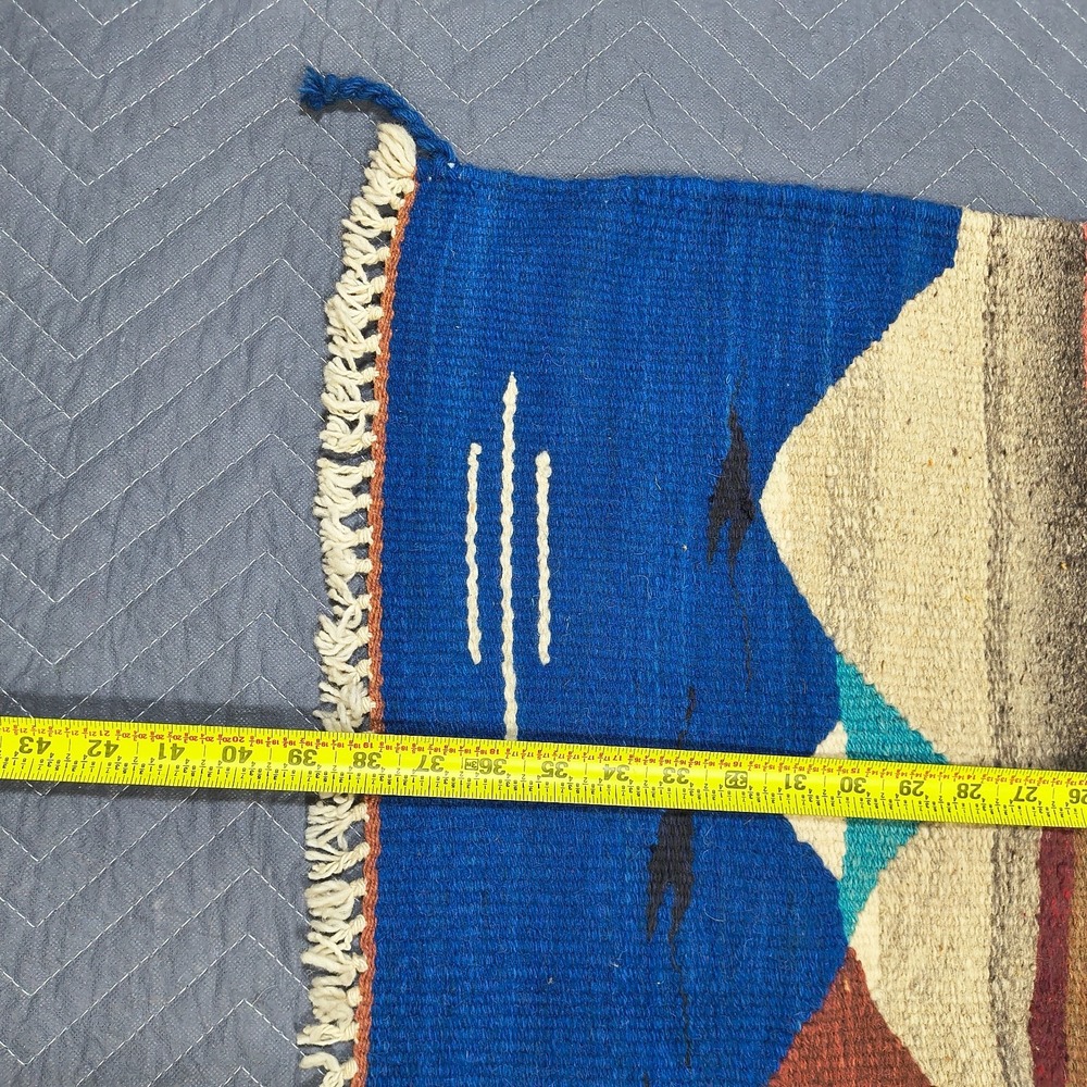 Vintage Southwestern Tapestry Wall‎ Hanging Desert Pueblo Cactus Handwoven 38x28 - Picture 8 of 9